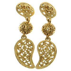 Chanel CC Logo Gold Vintage Earrings